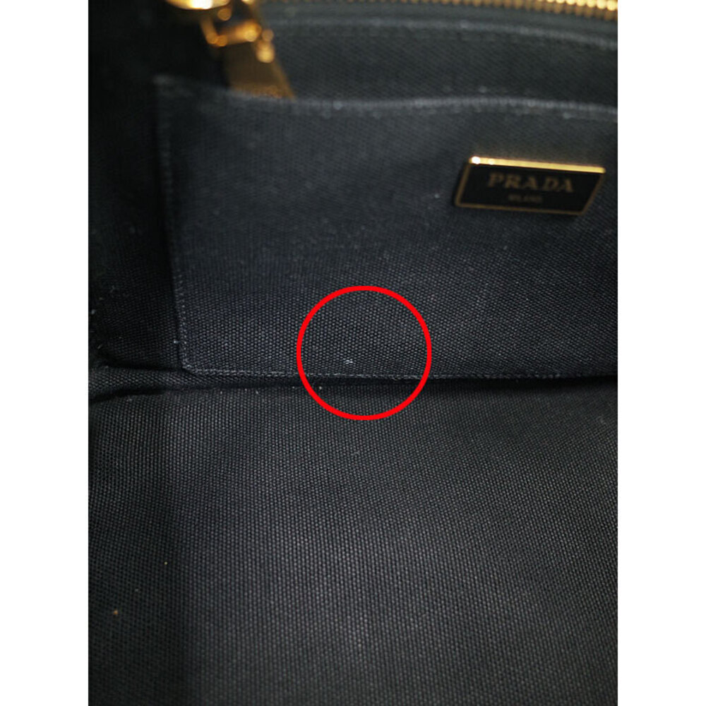 Prada Canapa 2way Tote Bag Canvas Black - Picture 5 of 9